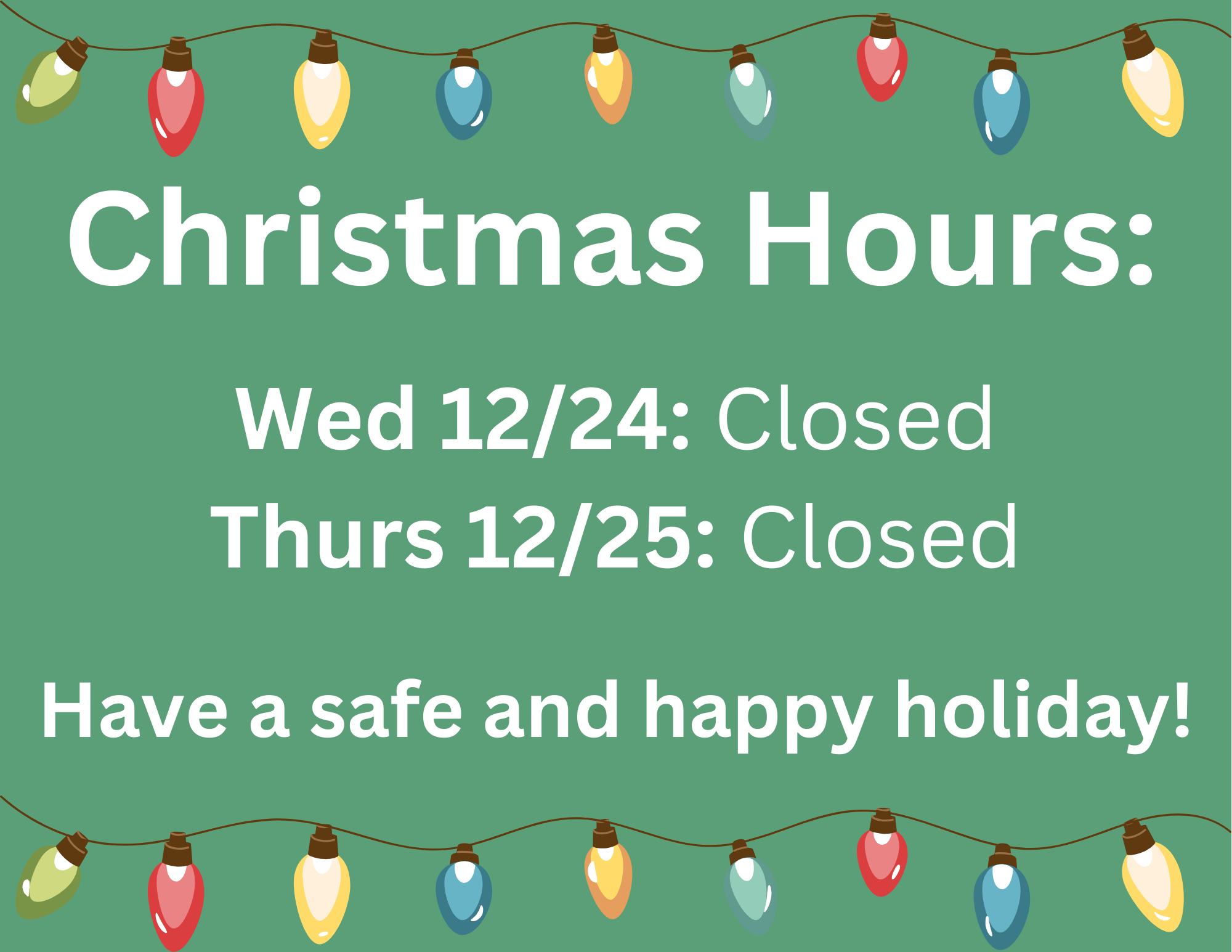 Christmas hours