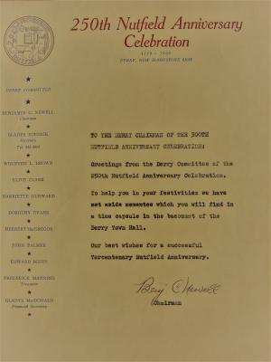 Letter to Nutfield