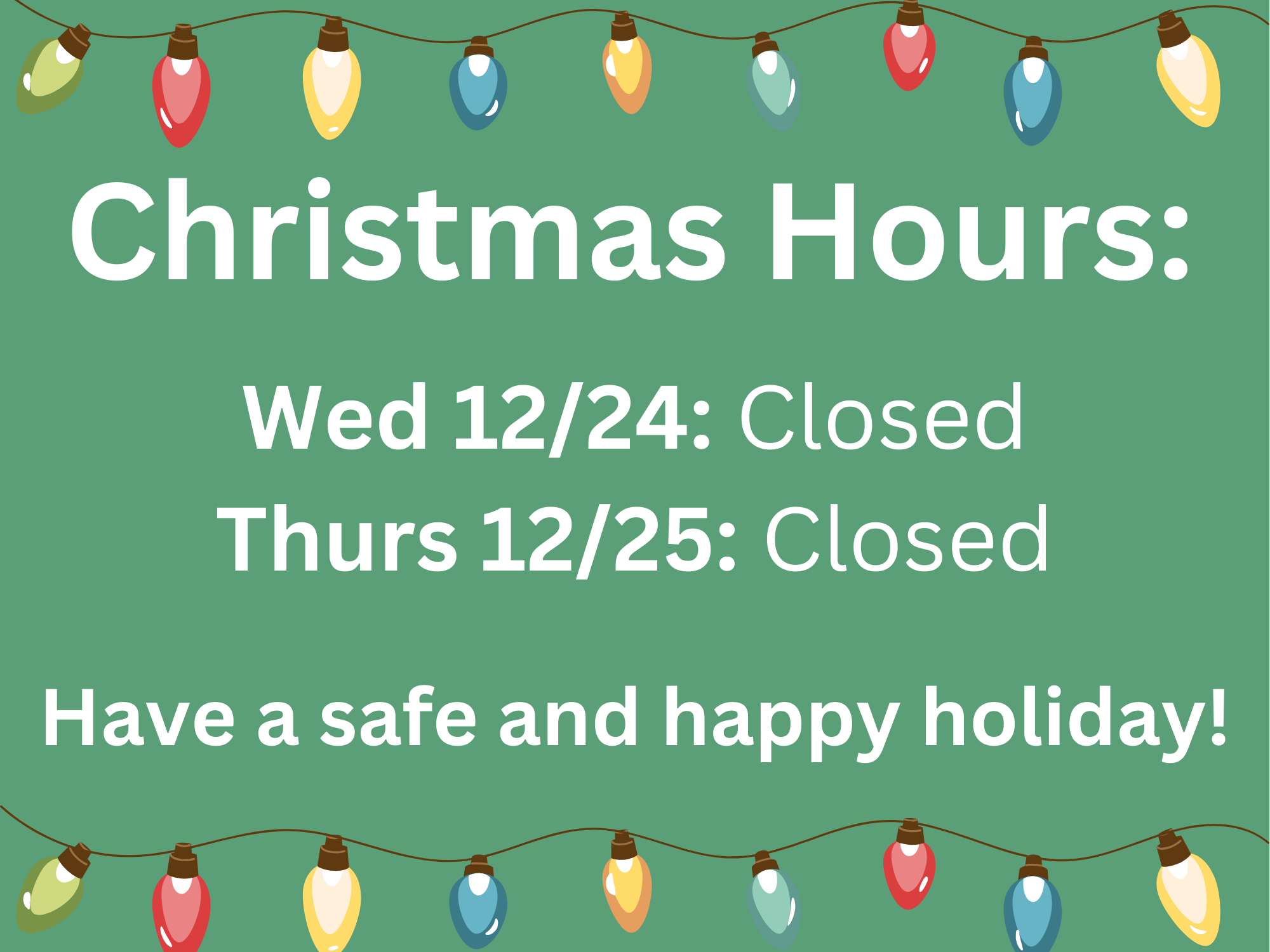 Christmas hours